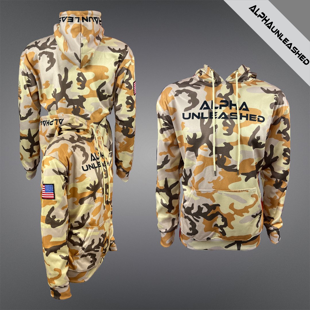 Desert Storm Camo Hoodie - American Military-Style Camouflage Sweatshirt - ALPHAunleashed