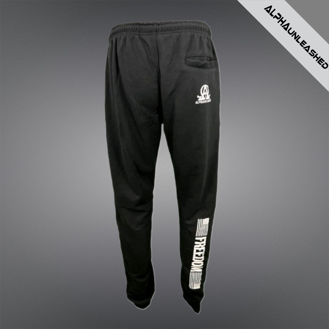 FREEDOM Black Loose-Fit Sweatpants - Comfortable Casual Joggers for Everyday Wear & Relaxation - ALPHAunleashed