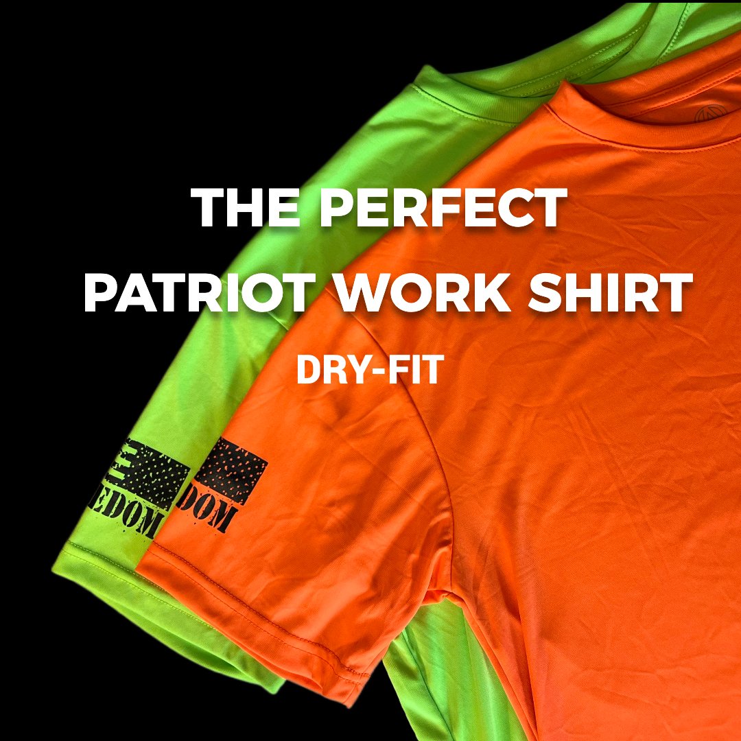 HIGH VISIBILITY Green Dry-Fit Freedom Work T-Shirt - High Visibility Safety Tee for Construction & Outdoor Jobs - ALPHAunleashed
