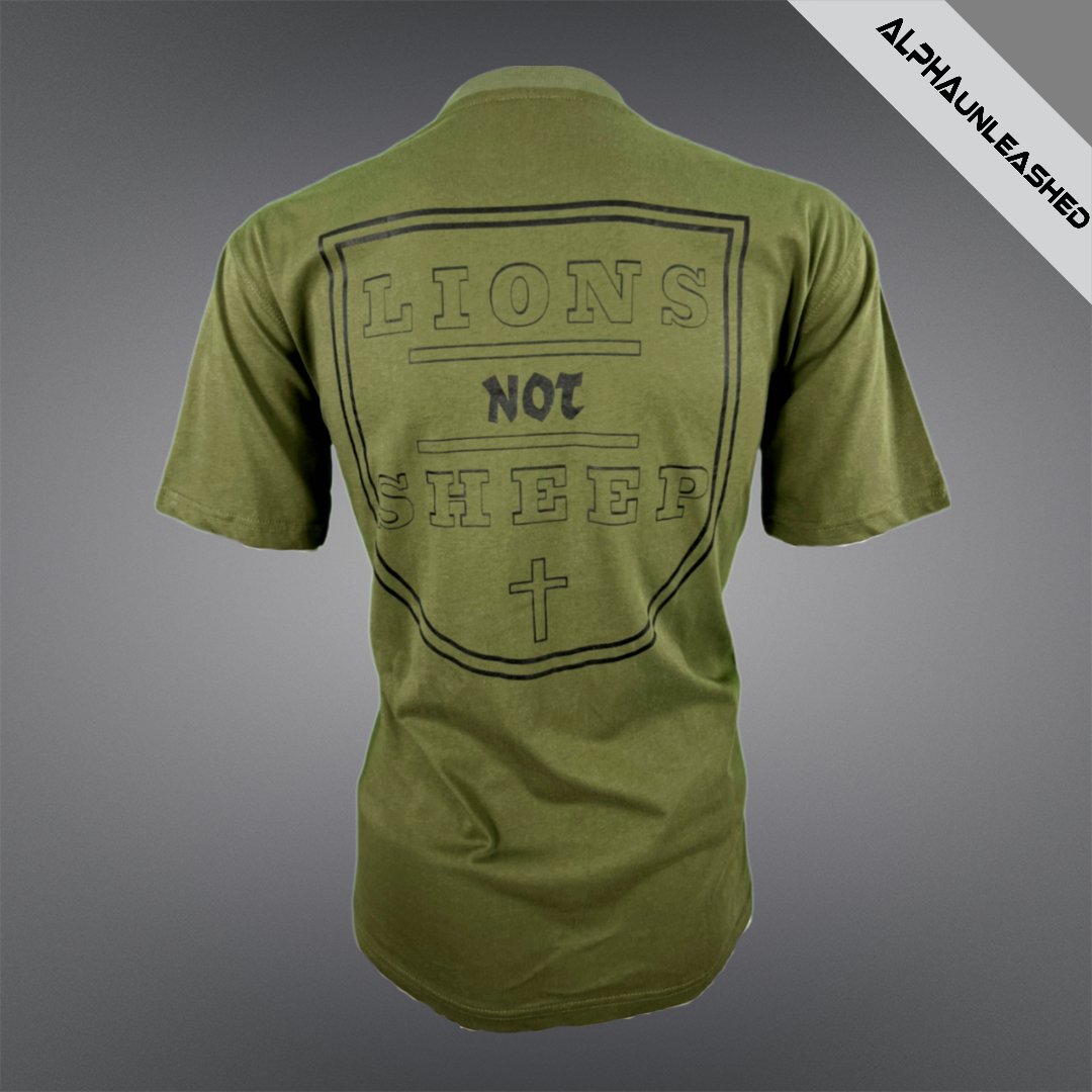 LION'S NOT SHEEP Green T-Shirt - Bold Statement Tee for Leaders and Independent Thinkers - ALPHAunleashed