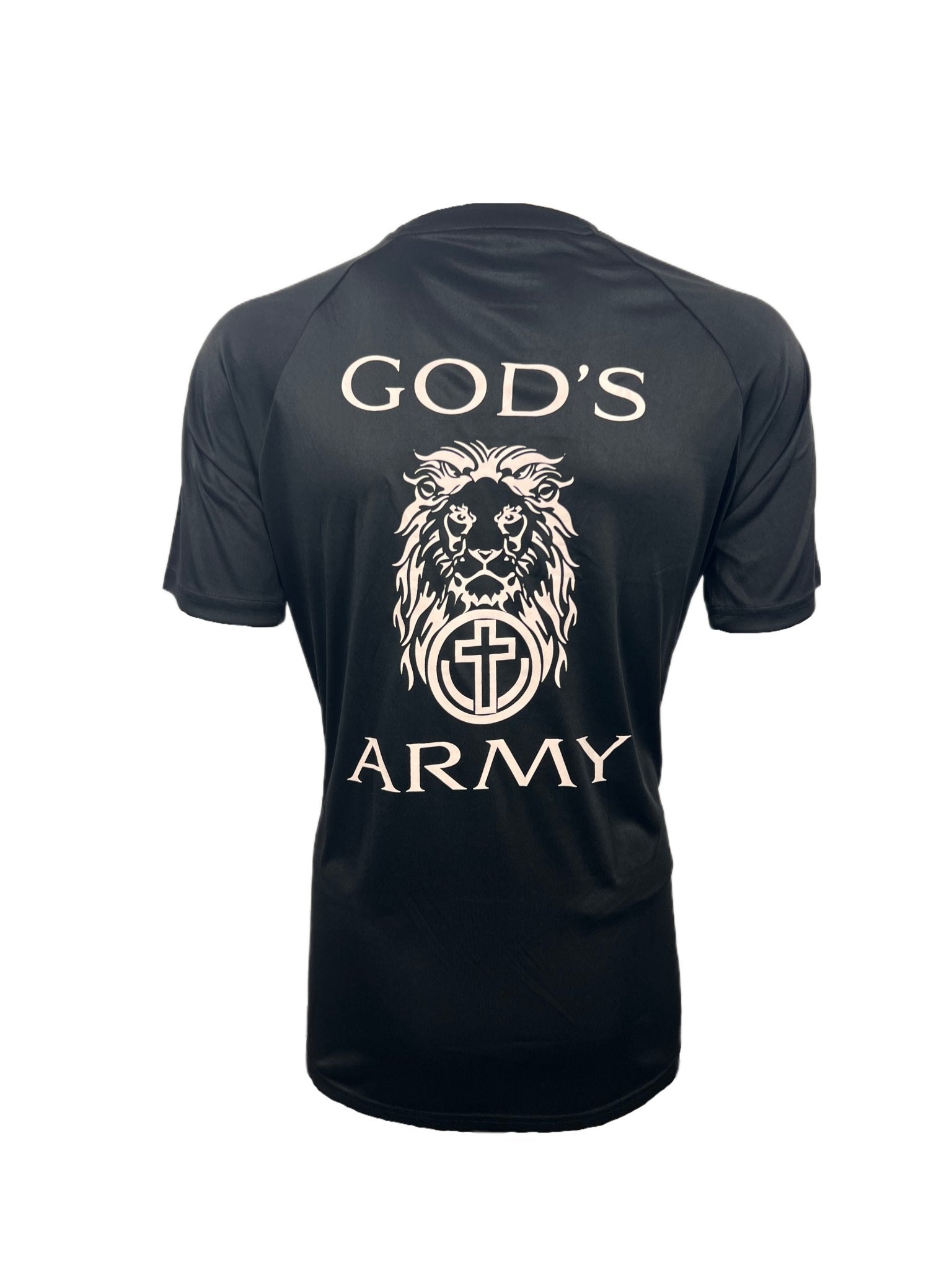 MEN’S GOD’S ARMY DRY-FIT TEE | MENS CHRISTIAN MOISTURE WICKING SHIRT - BLACK | ALPHAUNLEASHED - ALPHAunleashed