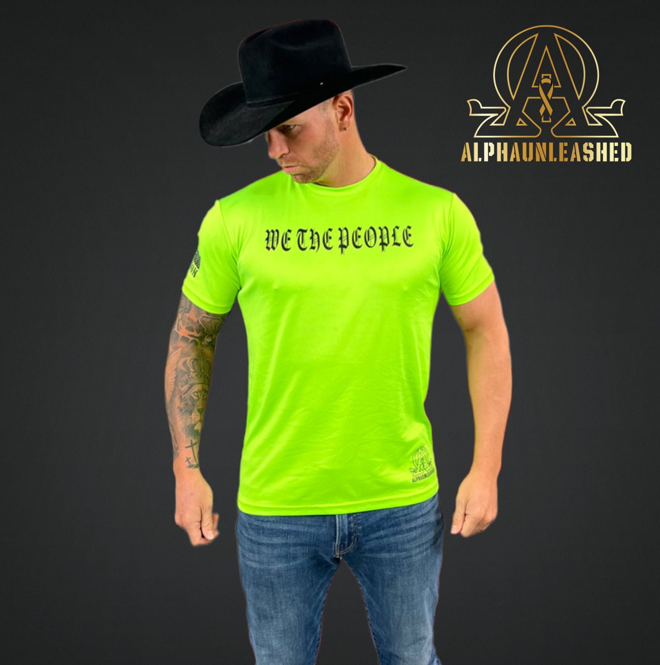 MEN’S WE THE PEOPLE DRY-FIT TEE | WE THE PEOPLE HIGH-VISIBILITY SHIRT - NEON GREEN | ALPHAUNLEASHED - ALPHAunleashed