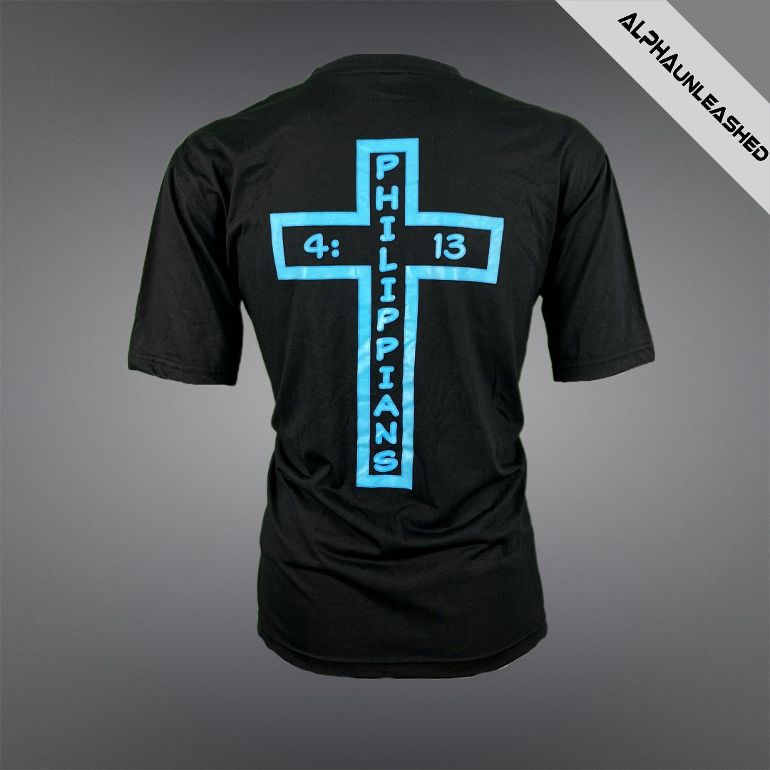 PHILIPPIANS 4:13 Black Christian T-Shirt - Inspirational Bible Verse Tee for Faith and Strength - ALPHAunleashed