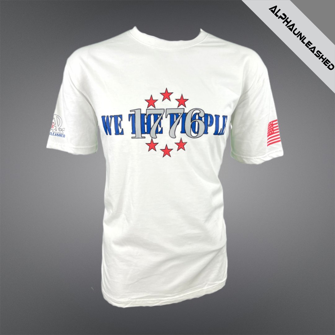 WE THE PEOPLE 1776 White T-Shirt - Patriotic Tee for American History and USA Supporters - ALPHAunleashed