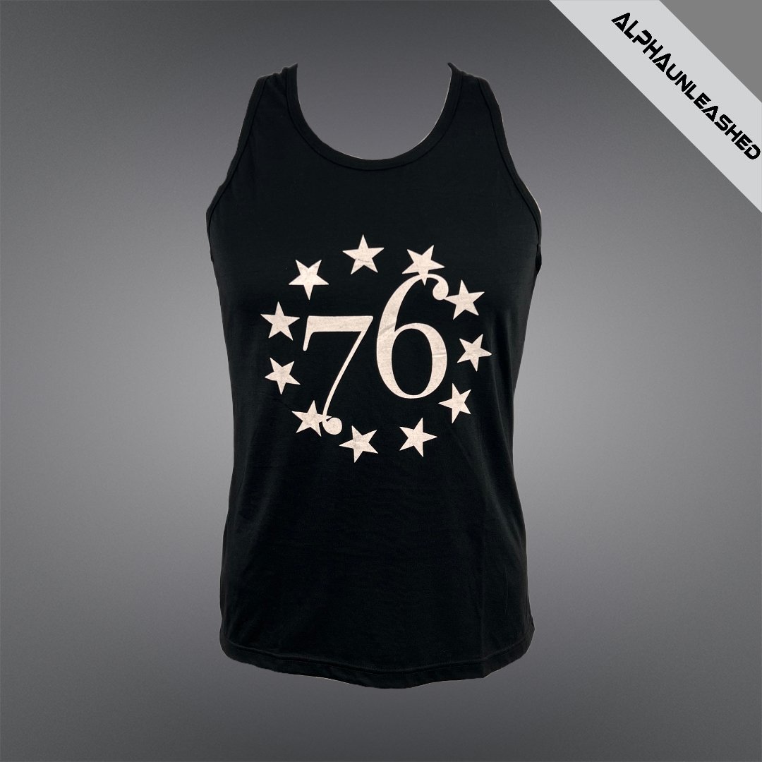 WOMEN'S 1776 Black Gym Tank Top - Patriotic Athletic Sleeveless Shirt for Fitness Enthusiasts - ALPHAunleashed
