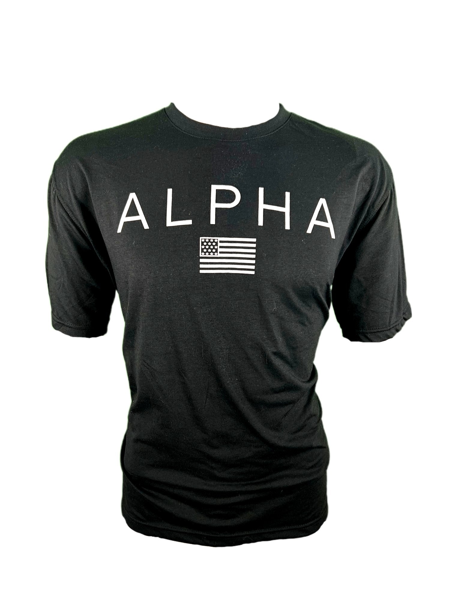 Alphaunleashed Men's Alpha Tee | Alpha Patriot Flag Shirt - Black